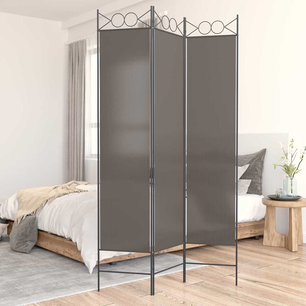 Vidaxl kamerscherm met 3 panelen 120x200 cm stof antracietkleurig