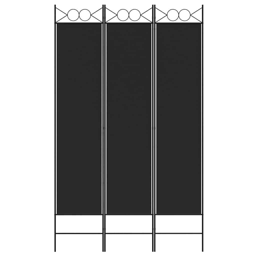 Vidaxl kamerscherm met 3 panelen 120x200 cm stof zwart