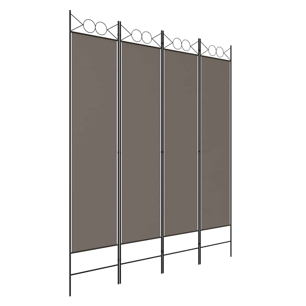 Vidaxl kamerscherm met 4 panelen 160x200 cm stof antracietkleurig