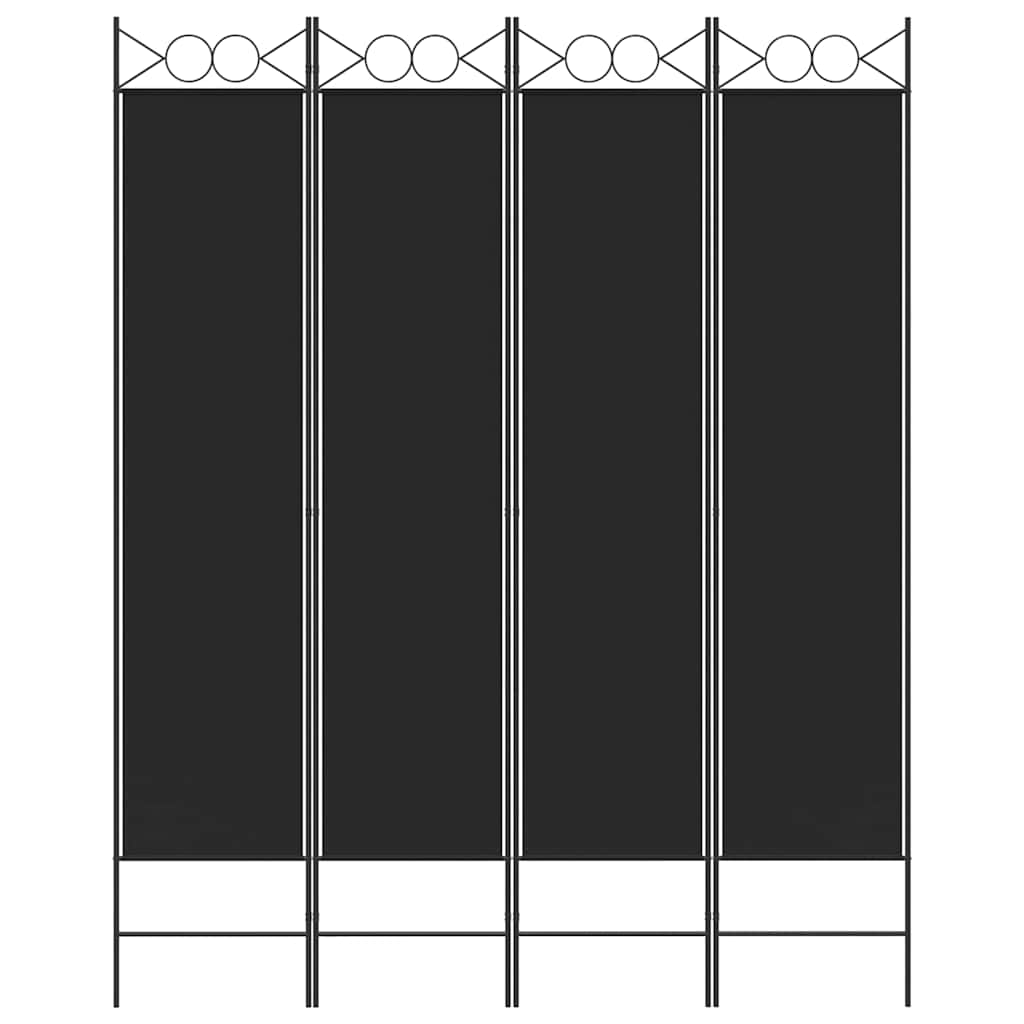 Vidaxl kamerscherm met 4 panelen 160x200 cm stof zwart