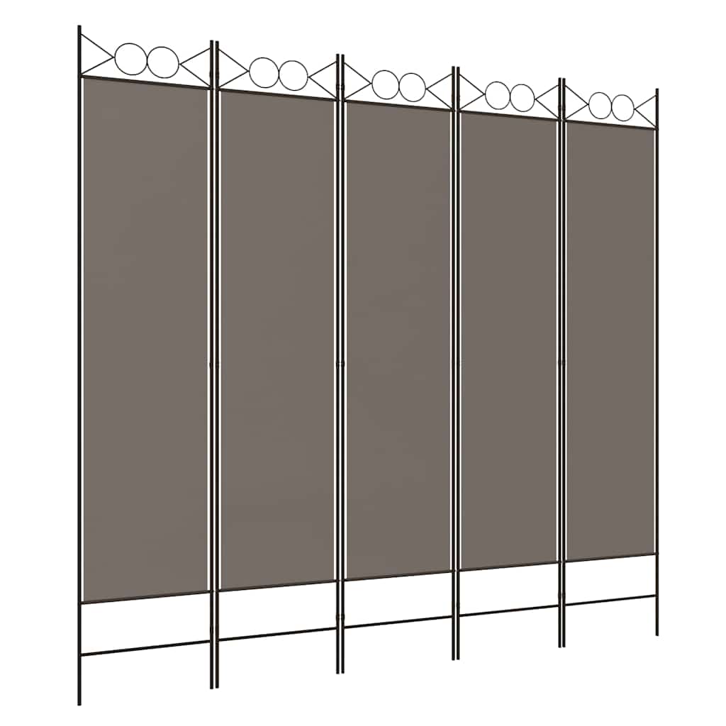 Vidaxl kamerscherm met 5 panelen 200x200 cm stof antracietkleurig