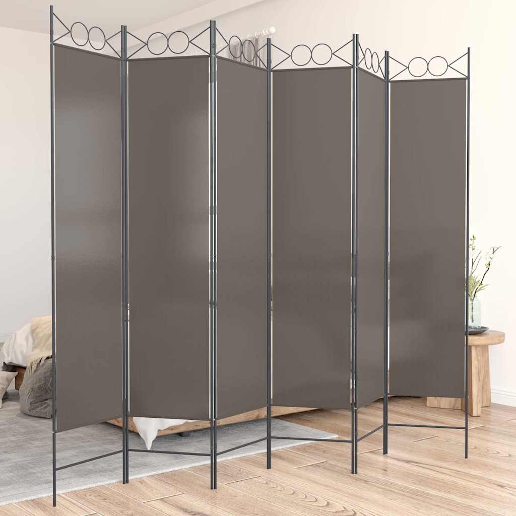Vidaxl kamerscherm met 6 panelen 240x200 cm stof antracietkleurig