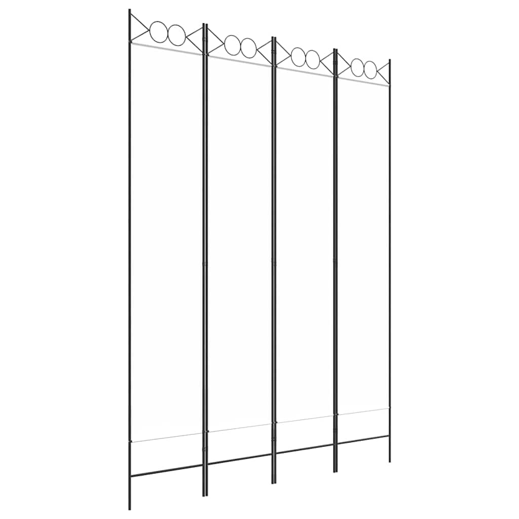 Vidaxl kamerscherm met 4 panelen 160x220 cm stof wit