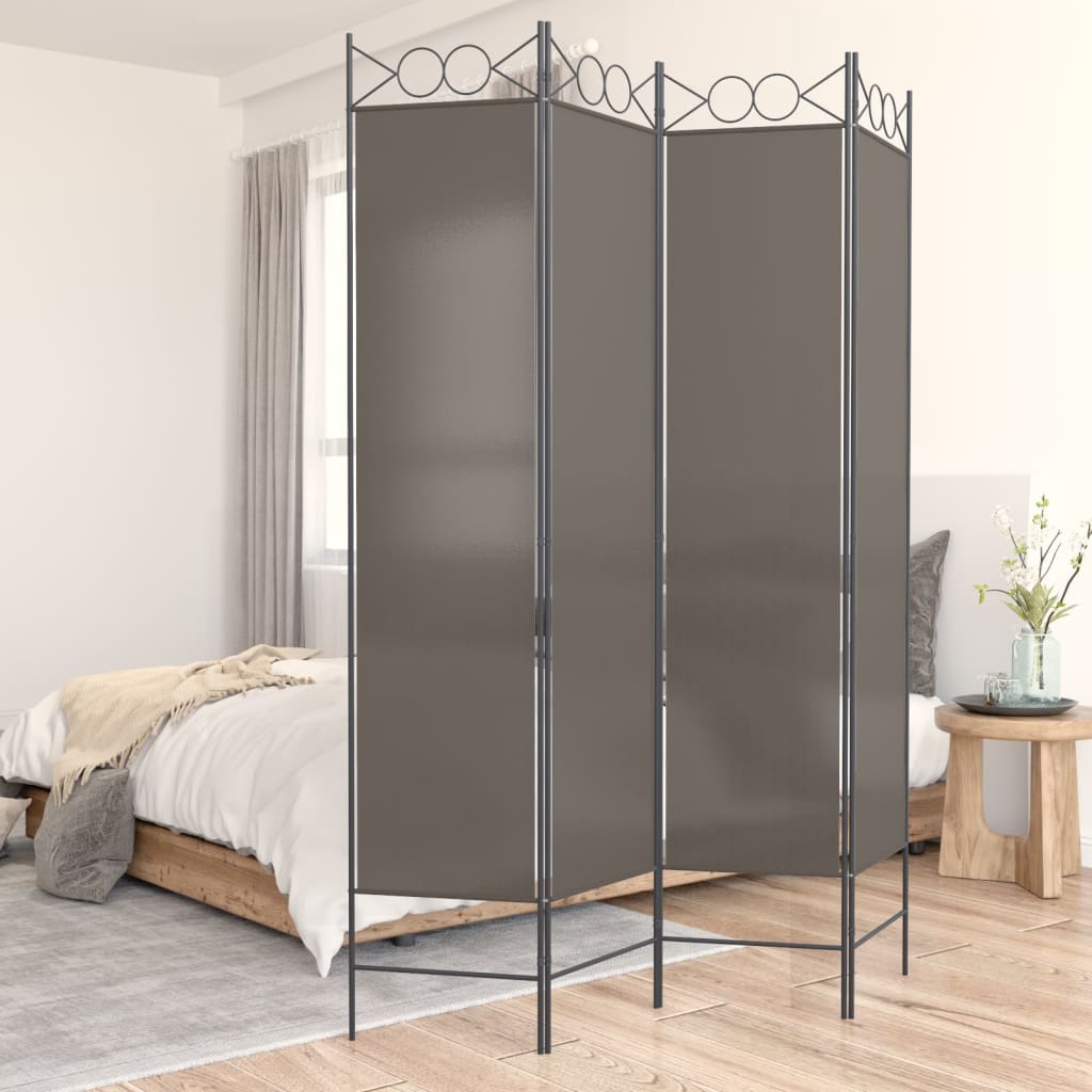 Vidaxl kamerscherm met 4 panelen 160x220 cm stof antracietkleurig