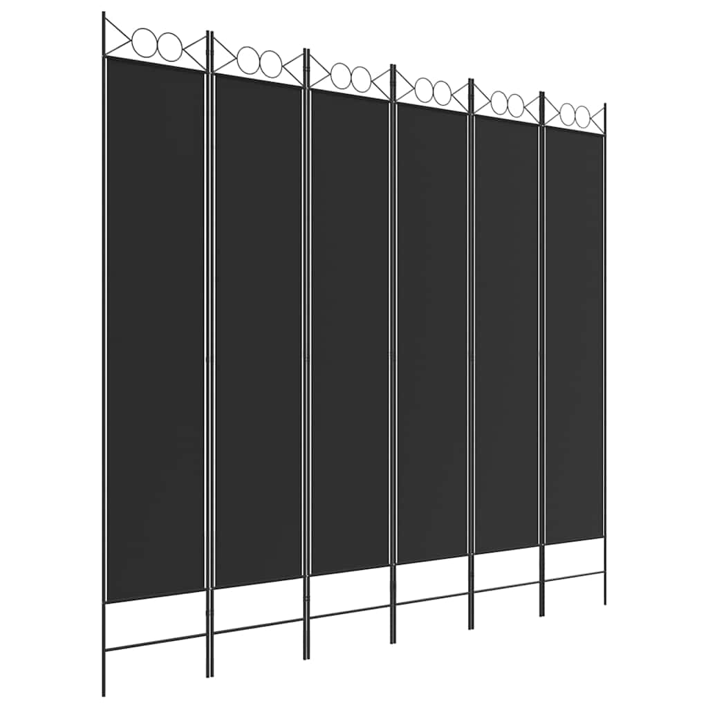 Vidaxl kamerscherm met 6 panelen 240x220 cm stof zwart