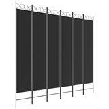 Vidaxl kamerscherm met 6 panelen 240x220 cm stof zwart