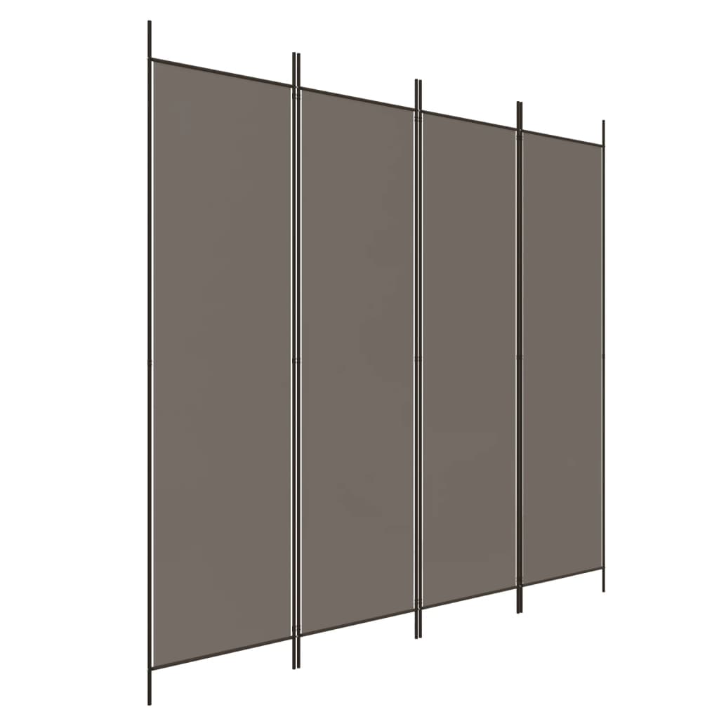 Vidaxl kamerscherm met 4 panelen 200x200 cm stof antracietkleurig