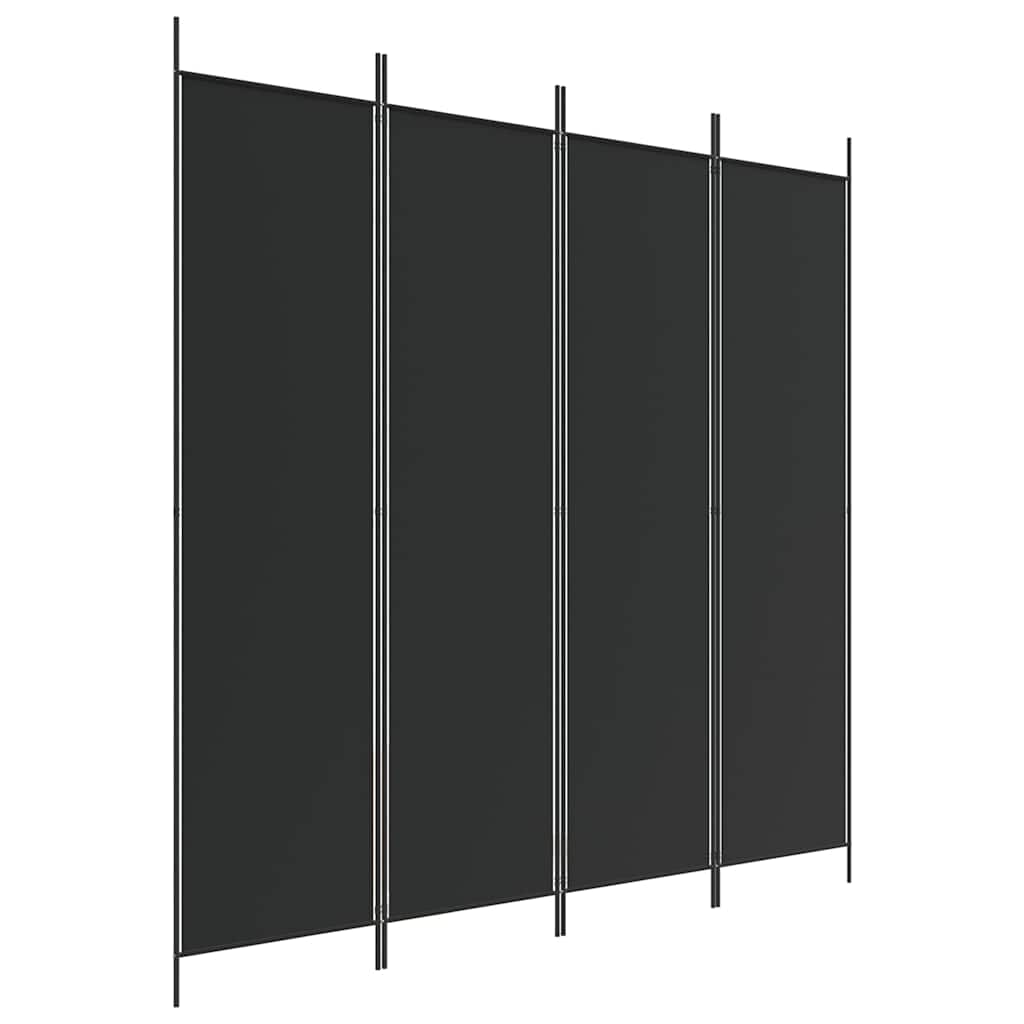 Vidaxl kamerscherm met 4 panelen 200x200 cm stof zwart