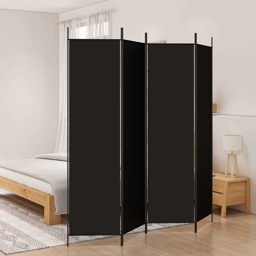Vidaxl kamerscherm met 4 panelen 200x200 cm stof zwart