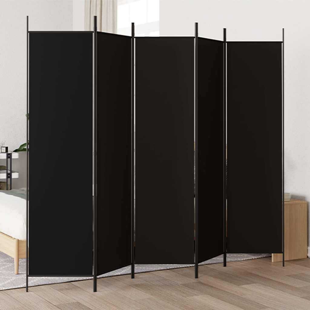 Vidaxl kamerscherm met 5 panelen 250x200 cm stof zwart
