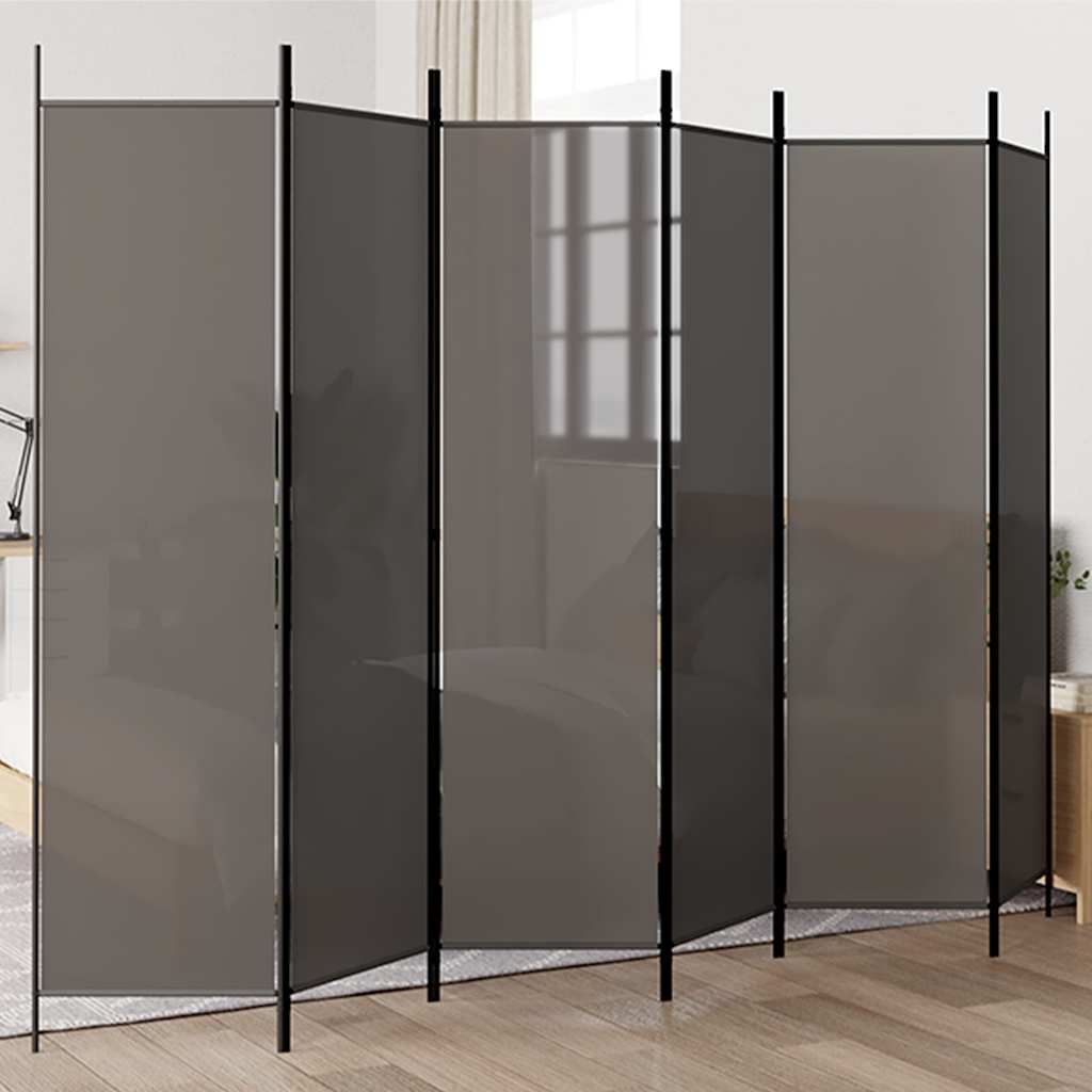Vidaxl kamerscherm met 6 panelen 300x200 cm stof antracietkleurig