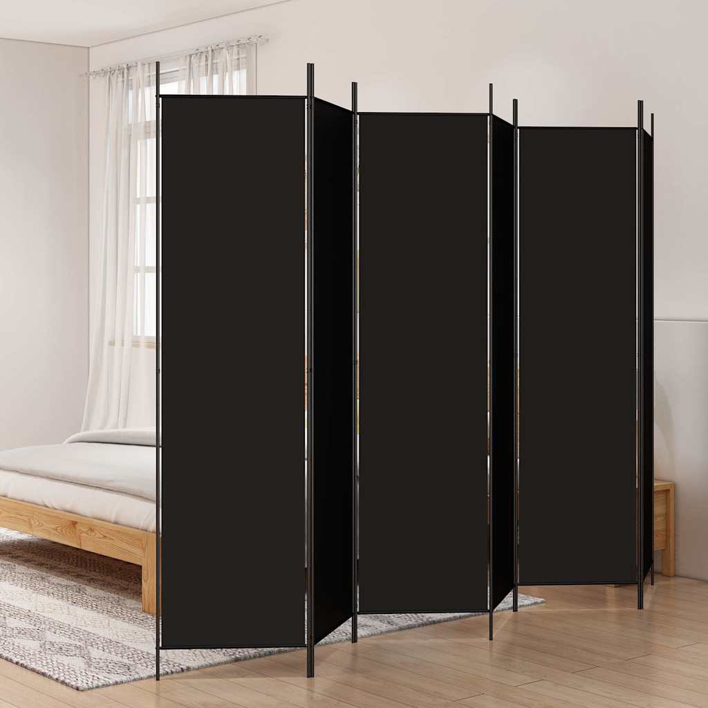 Vidaxl kamerscherm met 6 panelen 300x200 cm stof zwart