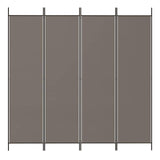 Vidaxl kamerscherm met 4 panelen 200x220 cm stof antracietkleurig
