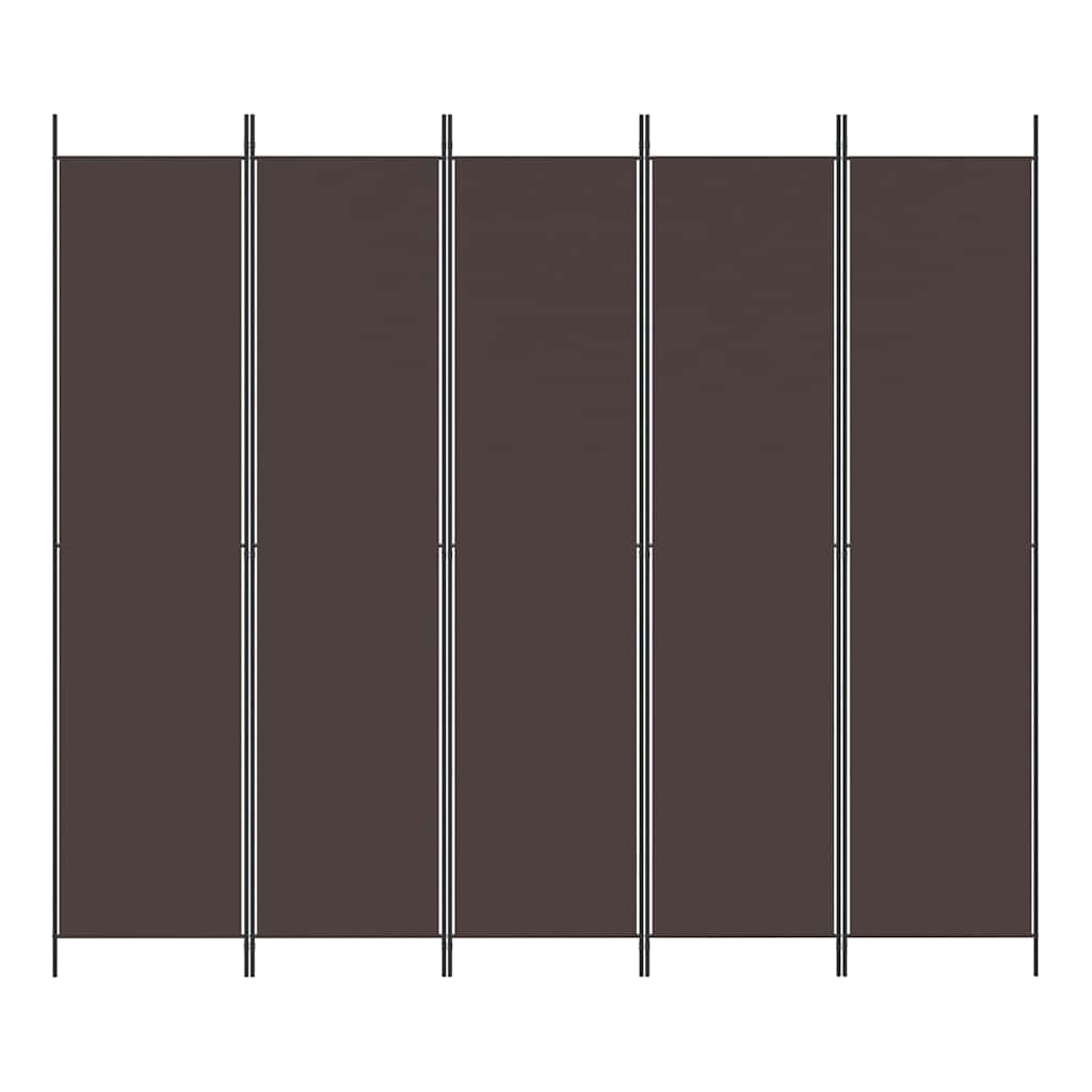 Vidaxl kamerscherm met 5 panelen 250x220 cm stof bruin
