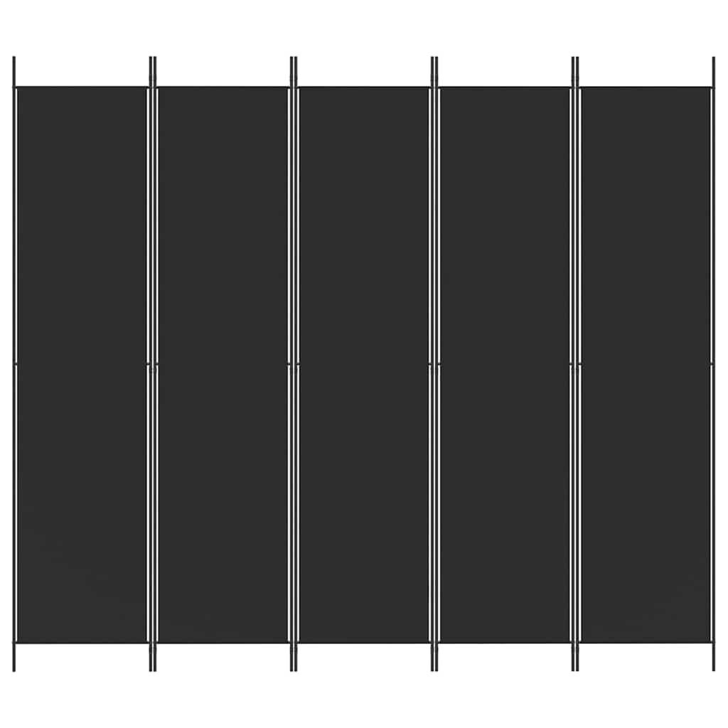 Vidaxl kamerscherm met 5 panelen 250x220 cm stof zwart
