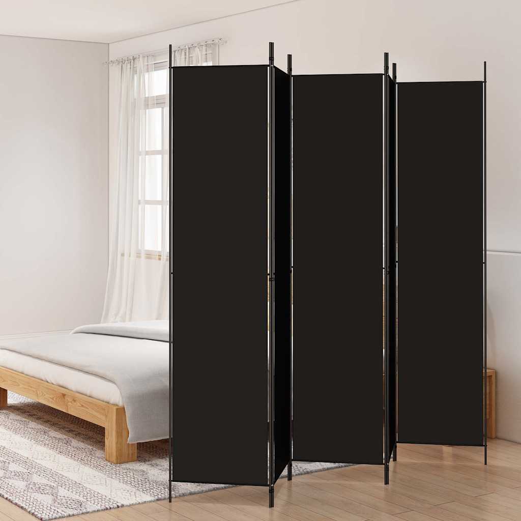 Vidaxl kamerscherm met 5 panelen 250x220 cm stof zwart