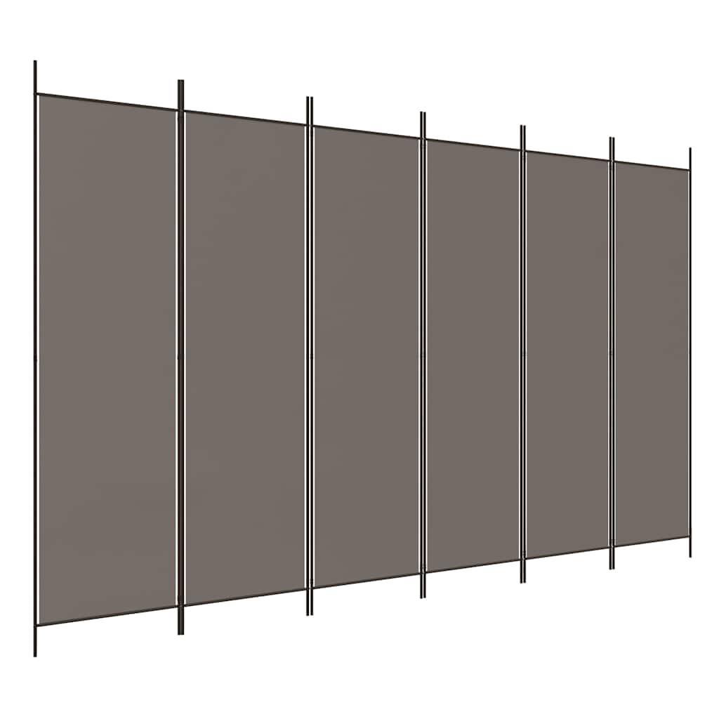 Vidaxl kamerscherm met 6 panelen 300x220 cm stof antracietkleurig