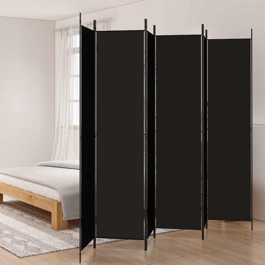 Vidaxl kamerscherm met 6 panelen 300x220 cm stof zwart
