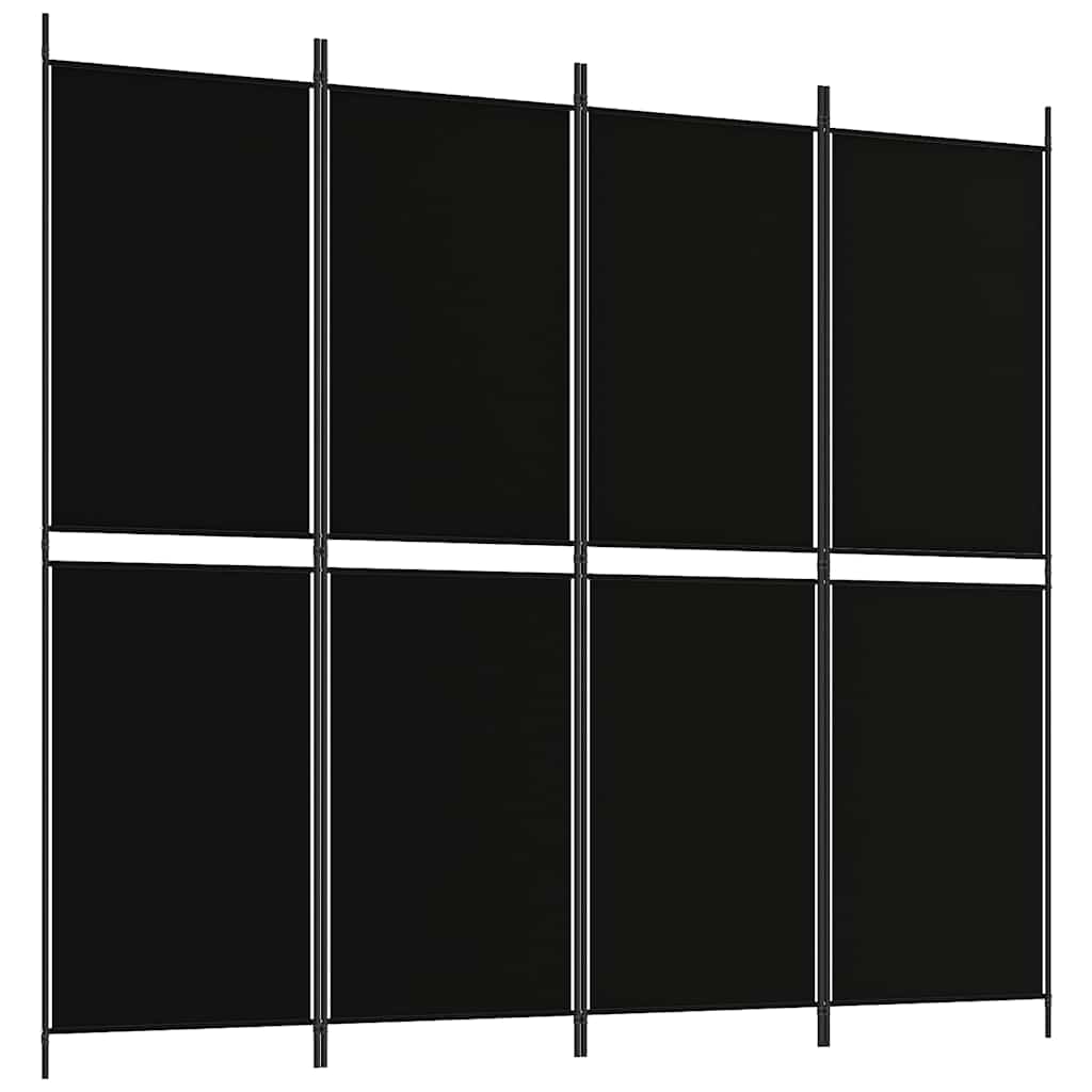 Vidaxl kamerscherm met 4 panelen 200x180 cm stof zwart
