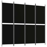Vidaxl kamerscherm met 4 panelen 200x180 cm stof zwart