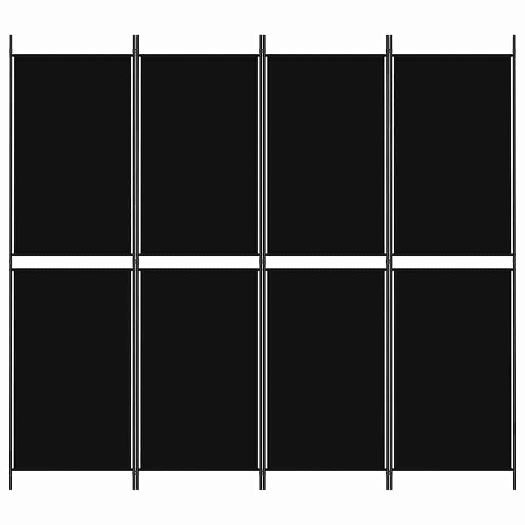 Vidaxl kamerscherm met 4 panelen 200x180 cm stof zwart