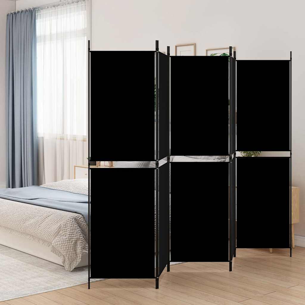Vidaxl kamerscherm met 5 panelen 250x180 cm stof zwart