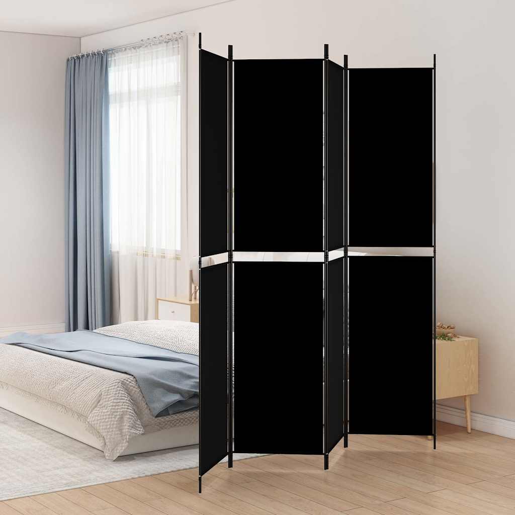 Vidaxl kamerscherm met 4 panelen 200x220 cm stof zwart