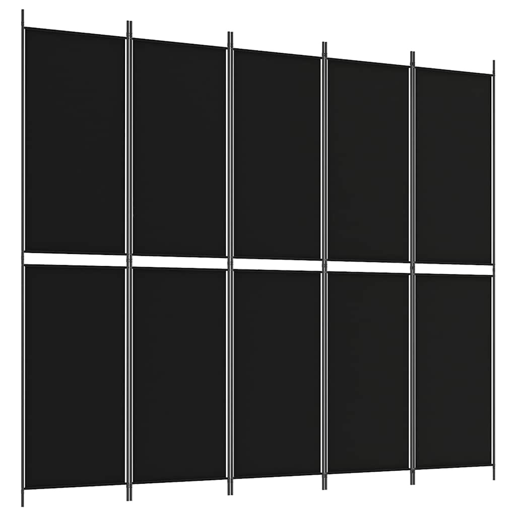 Vidaxl kamerscherm met 5 panelen 250x220 cm stof zwart