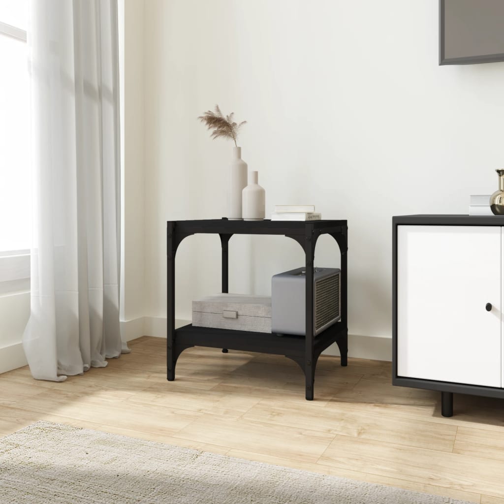 Vidaxl tv-meubel 40x33x41 cm bewerkt hout en staal zwart