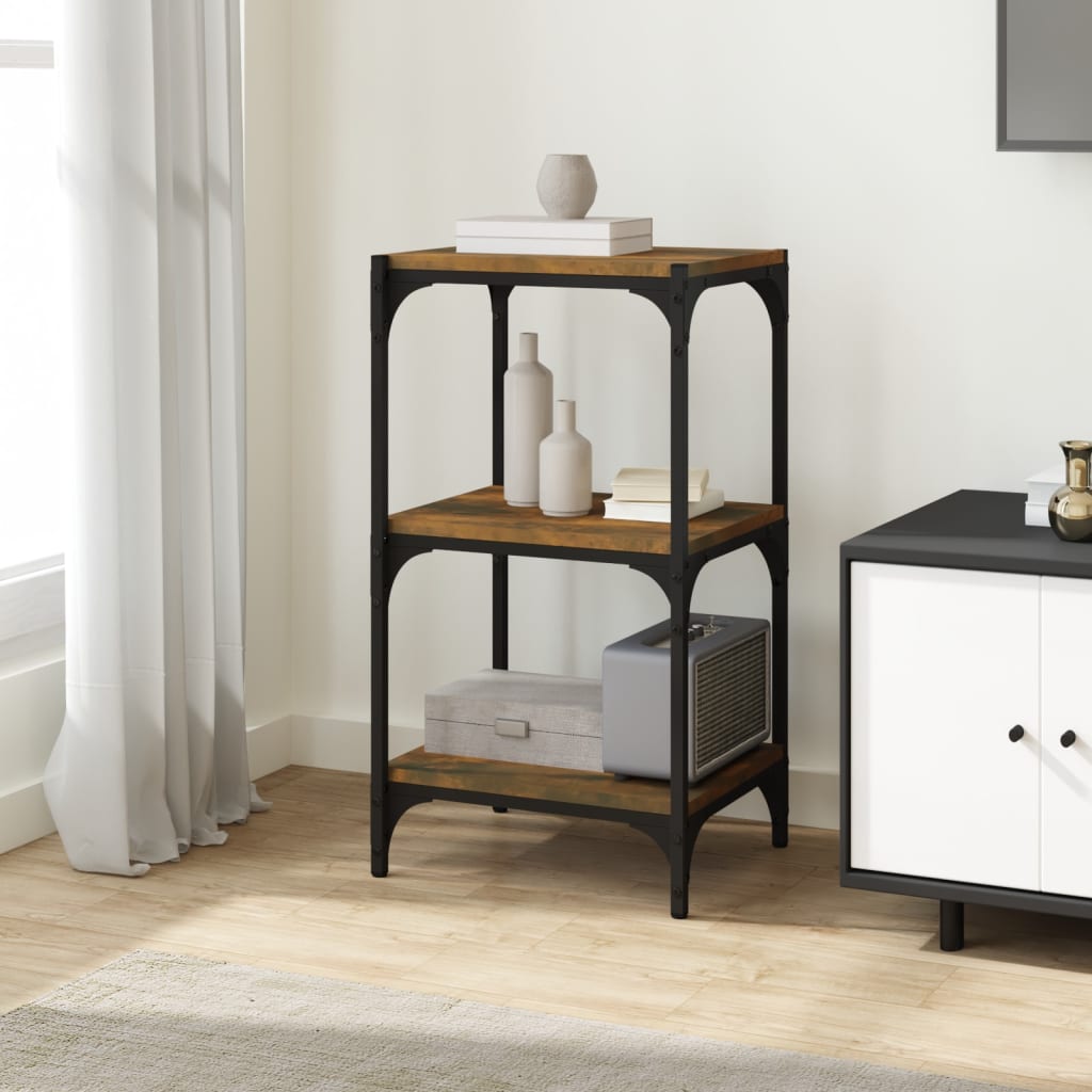 Vidaxl boekenkast 40x33x70,5 cm bewerkt hout en staal gerookt eiken