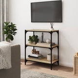 Vidaxl boekenkast 60x33x70,5cm bewerkt hout en staal sonoma eikenkleur