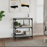 Vidaxl boekenkast 60x33x70,5 cm hout en staal grijs sonoma eikenkleur