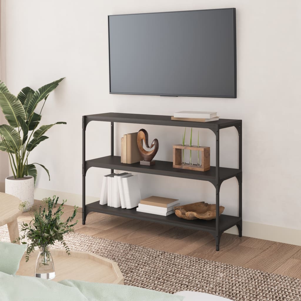 Vidaxl boekenkast 100x33x70,5 cm bewerkt hout en staal zwart