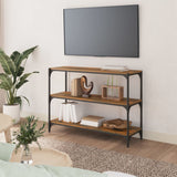 Vidaxl boekenkast 100x33x70,5 cm bewerkt hout en staal gerookt eiken