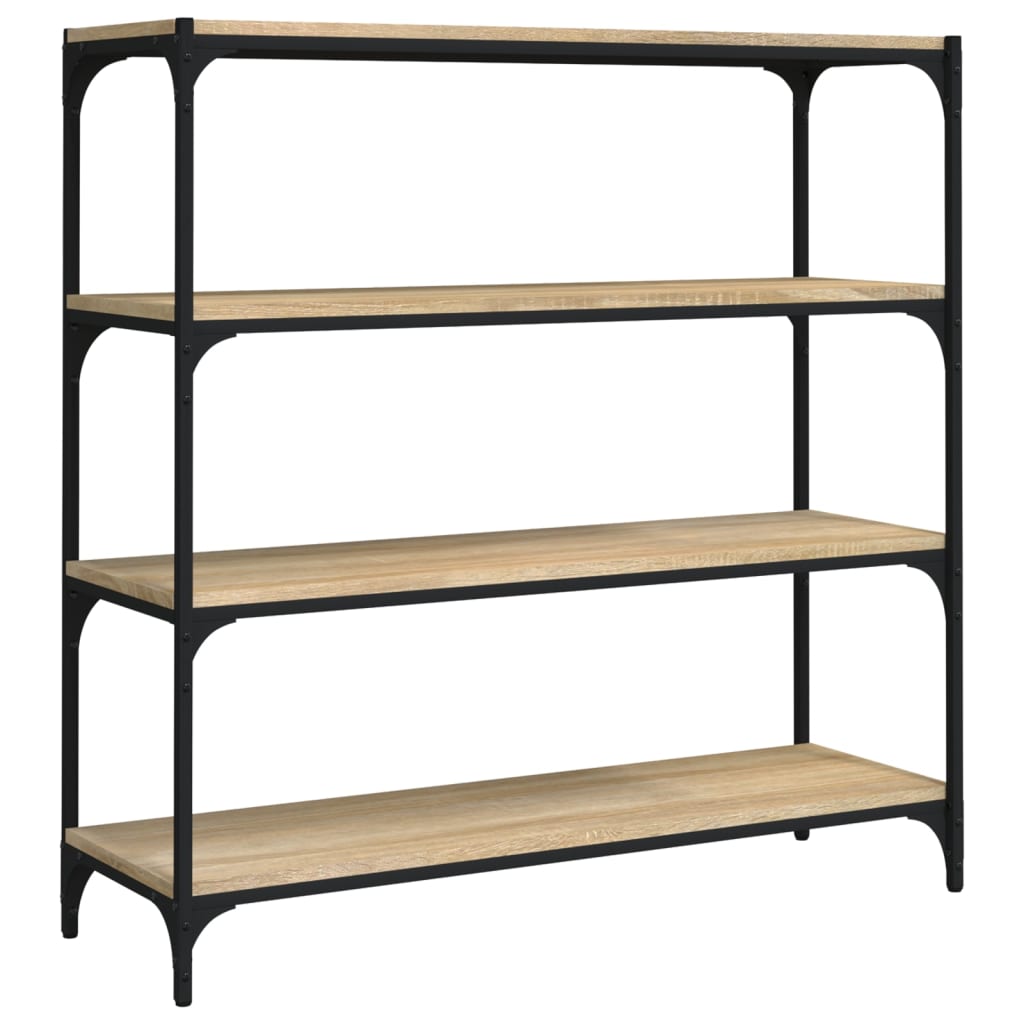 Vidaxl boekenkast 100x33x100 cm bewerkt hout en staal sonoma eiken