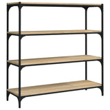 Vidaxl boekenkast 100x33x100 cm bewerkt hout en staal sonoma eiken
