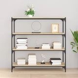 Vidaxl boekenkast 100x33x100 cm bewerkt hout en staal sonoma eiken