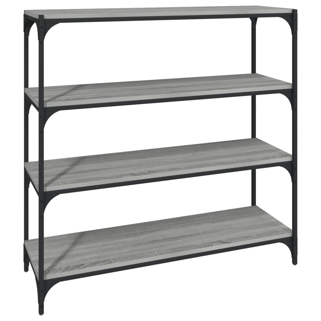 Vidaxl boekenkast 100x33x100 cm hout en staal grijs sonoma eikenkleur