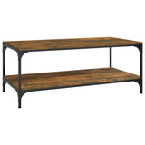 Vidaxl salontafel 100x50x40 cm bewerkt hout gerookt eikenkleurig