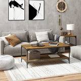 Vidaxl salontafel 100x50x40 cm bewerkt hout gerookt eikenkleurig