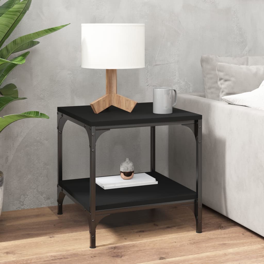 Vidaxl bijzettafels 2 st 40x40x40 cm bewerkt hout zwart