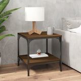 Vidaxl bijzettafels 2 st 40x40x40 cm bewerkt hout bruineiken