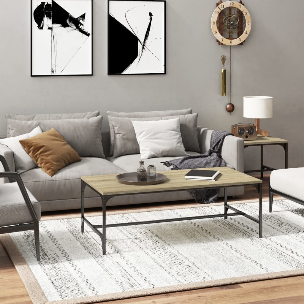 Vidaxl salontafel 100x50x35 cm bewerkt hout sonoma eikenkleurig