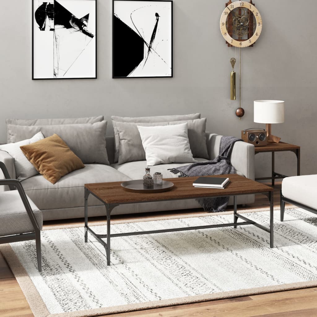 Vidaxl salontafel 100x50x35 cm bewerkt hout bruin eikenkleur