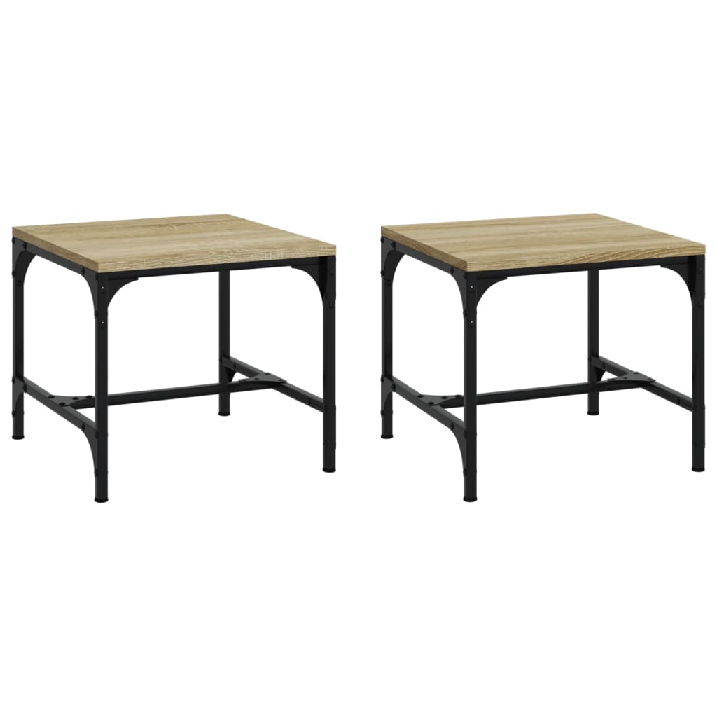 Vidaxl bijzettafels 2 st 40x40x35 cm bewerkt hout sonoma eikenkleurig