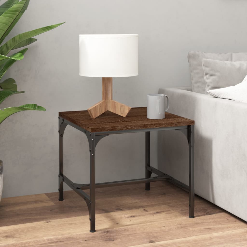Vidaxl bijzettafels 2 st 40x40x35 cm bewerkt hout bruineiken
