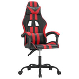 Vidaxl gamestoel draaibaar kunstleer zwart en rood