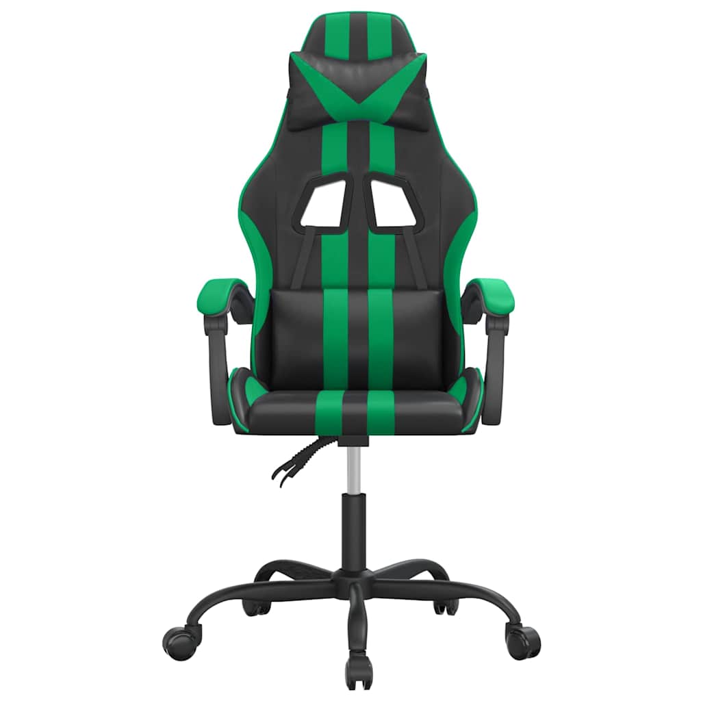 Vidaxl gamestoel draaibaar kunstleer zwart en groen