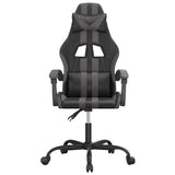 Vidaxl gamestoel draaibaar kunstleer zwart en grijs