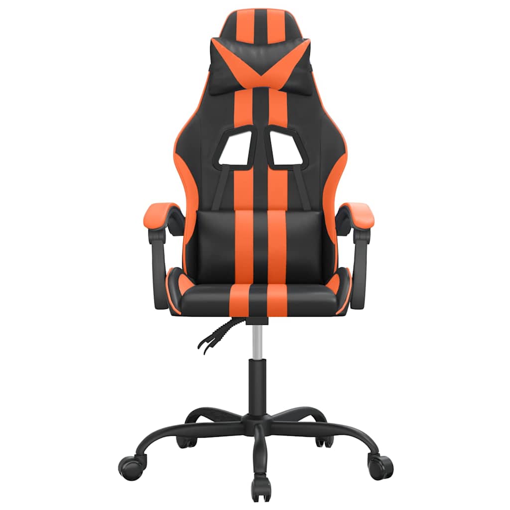 Vidaxl gamestoel draaibaar kunstleer zwart en oranje